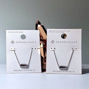 2 Kendra Scott Silver “Eva” Pendant Necklaces #NWT